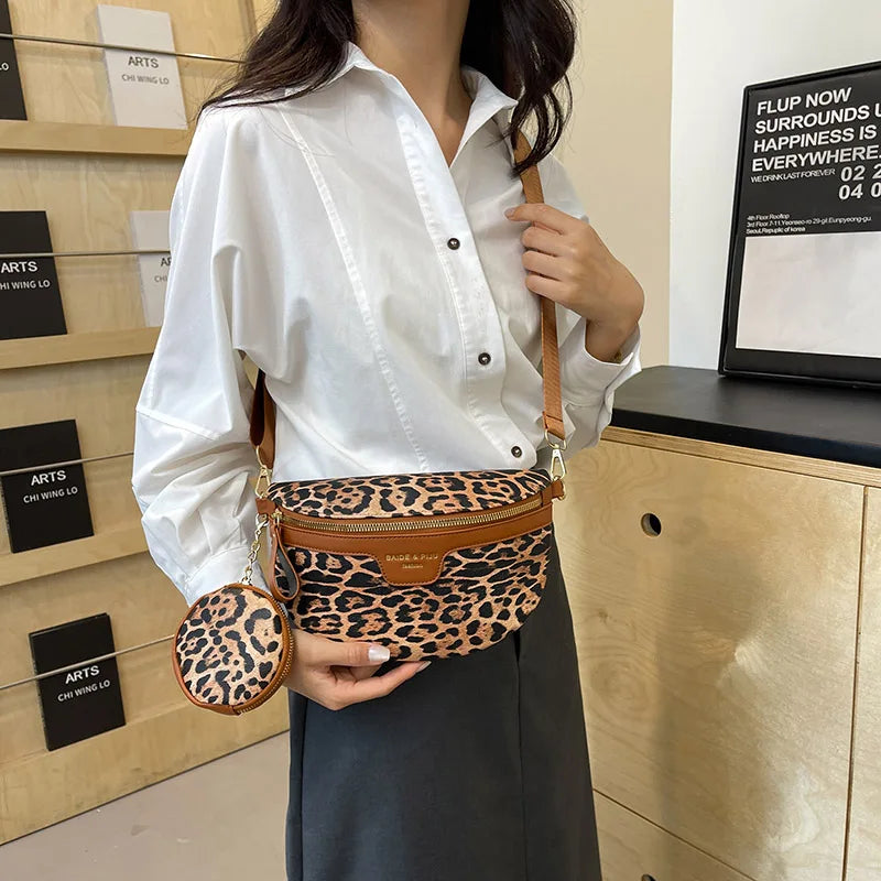 Sac banane léopard demi-lune de haute qualité