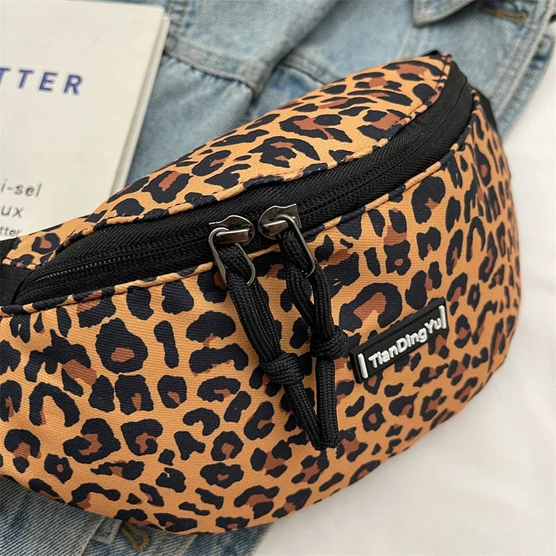 Sac banane léopard à bandoulière solide