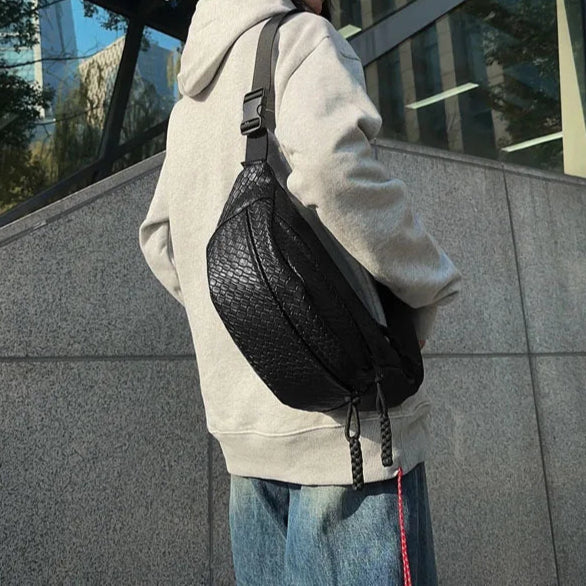 Grand sac banane  pour homme en cuir