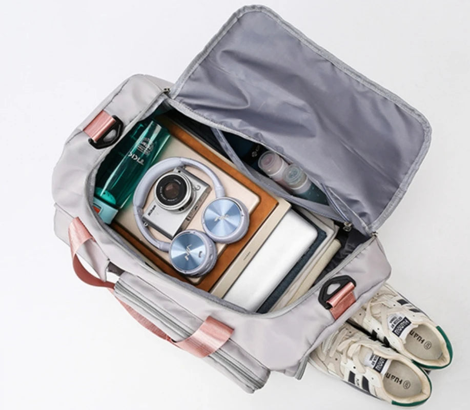 Sac weekend femme multipoches Lavender-Noir-Vert-Bleu-Rose-Pourpre-Gris-ShopGET® 