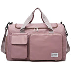 Sac weekend femme multi compartiment Vert-Bleu-Vert rose-Beige-Bleu A-Pourpre A-Gris-Rose A-Rose B-Kaki-Pourpre B-Bleu Ciel-Noir-ShopGET® 