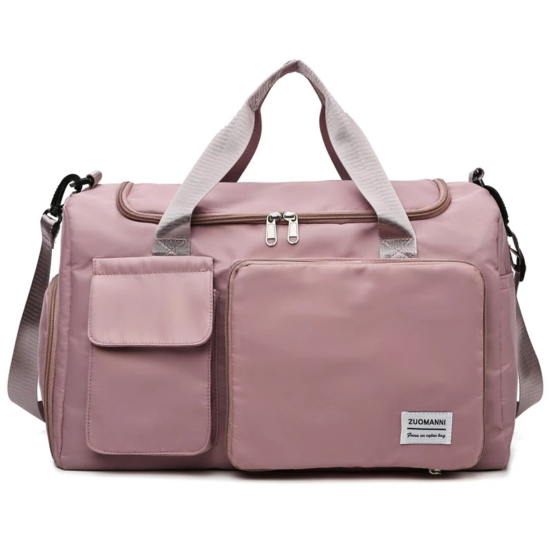 Sac weekend femme multi compartiment Vert-Bleu-Vert rose-Beige-Bleu A-Pourpre A-Gris-Rose A-Rose B-Kaki-Pourpre B-Bleu Ciel-Noir-ShopGET® 