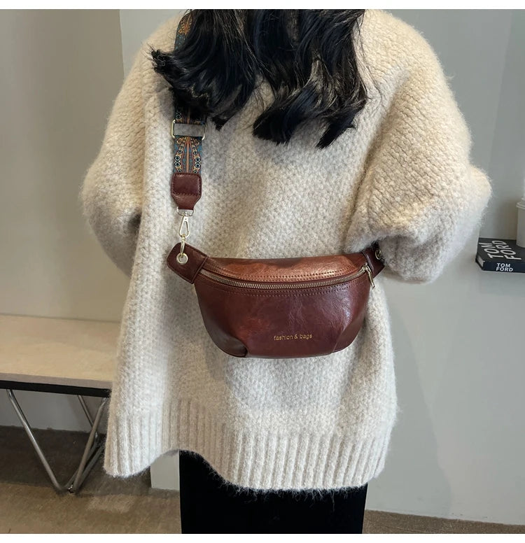 Sac banane en cuir artificiel femme