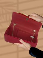 Pochette femme de luxe Blanc-Noir-Rouge-ShopGET® 