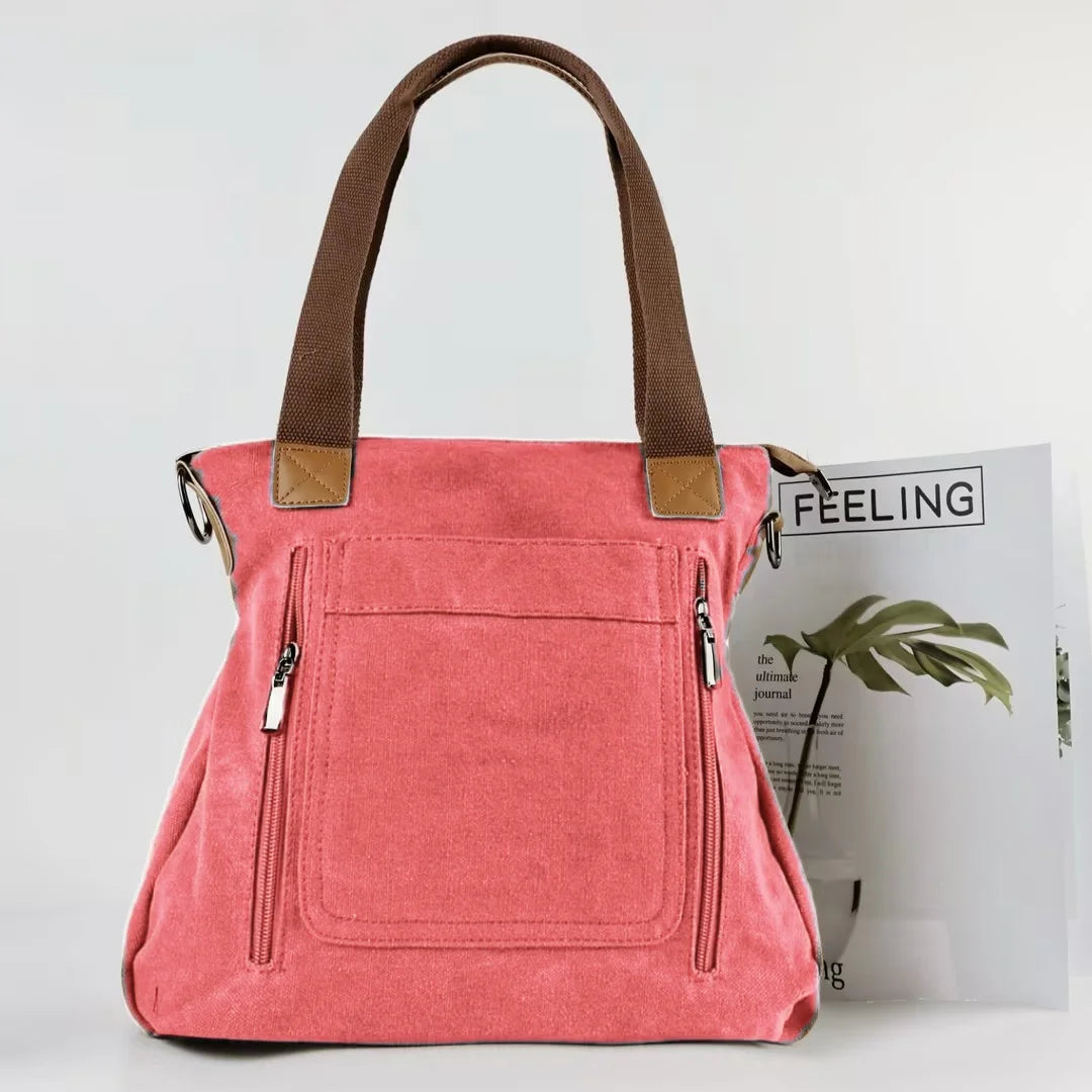 Sac cabas femme en tissu Canvas A-B-C-D-E-F-G-H-Noir-Marron-Bleu-Pourpre-I1-A-Gris-I1-B-I1-C-rose rouge-I1-D-I1-E-ShopGET® 