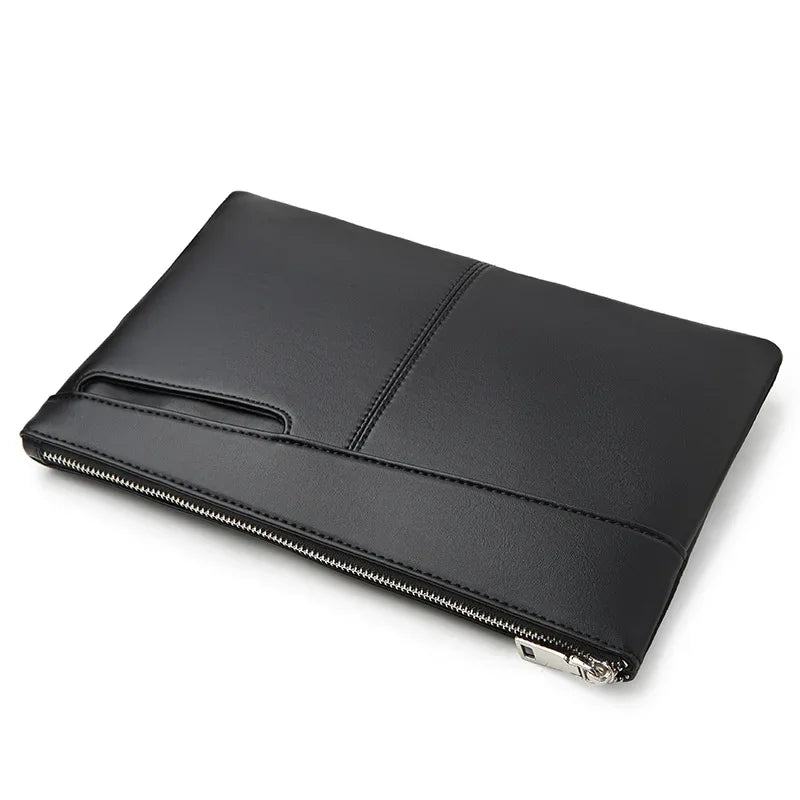 Pochette homme cuir noir Noir-ShopGET® 