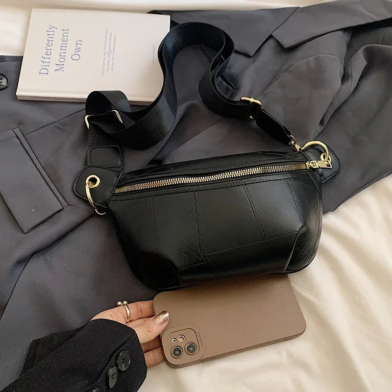 Sac banane en cuir argent femme