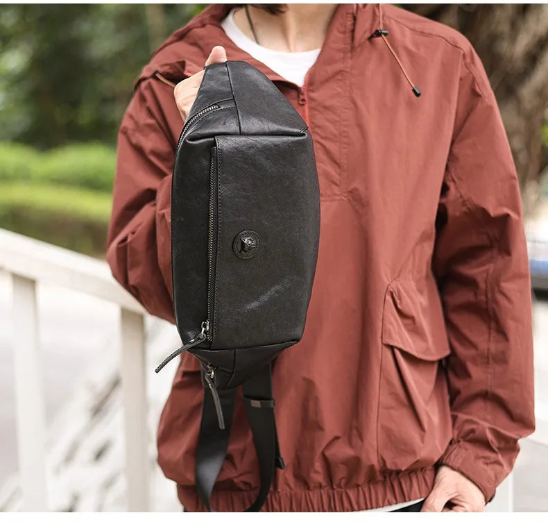 Sac banane homme rectangulaire en cuir - ShopGET®