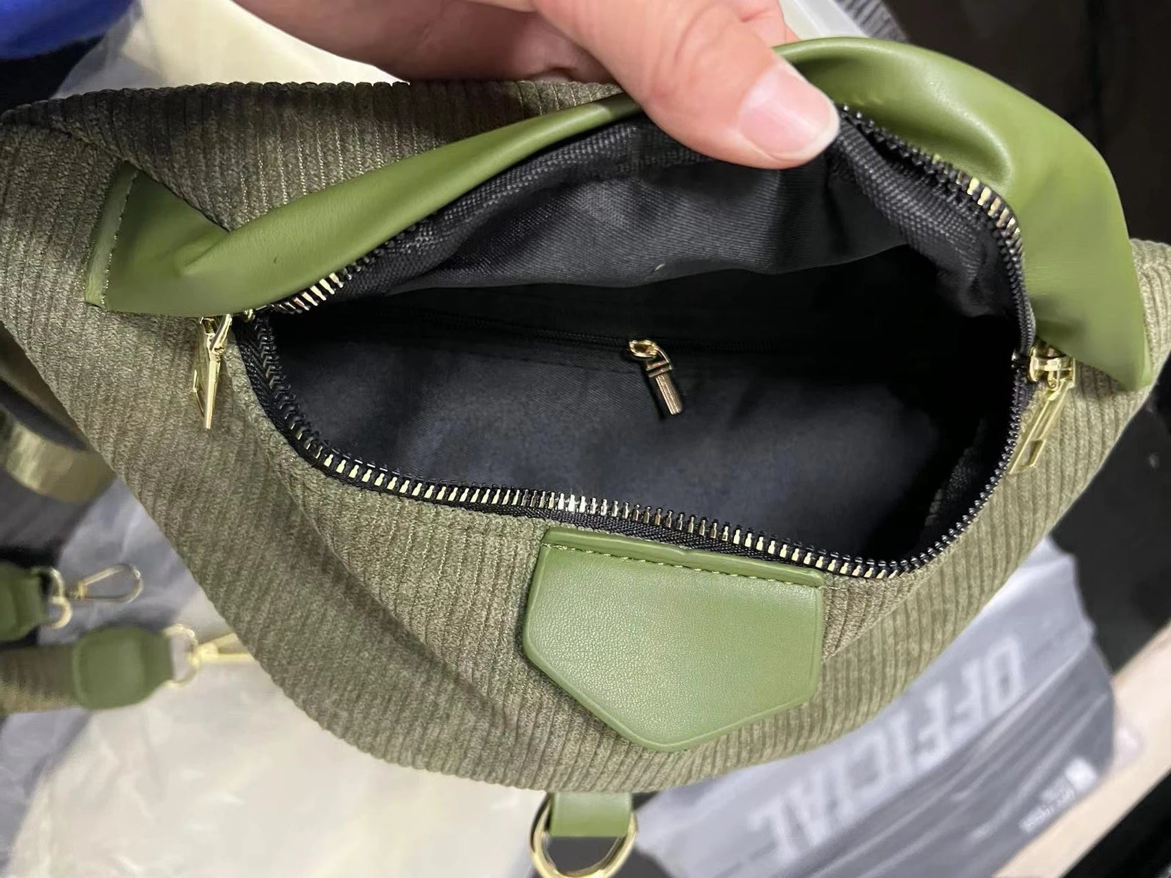 Sac banane femme en velours canvas - ShopGET®