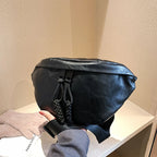 Grand sac banane en cuir tendance