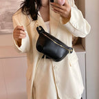 Sac banane en cuir argent femme