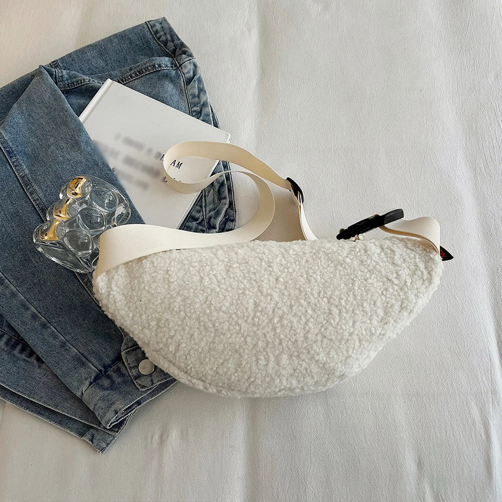 Sac banane velours côtelé rose femme