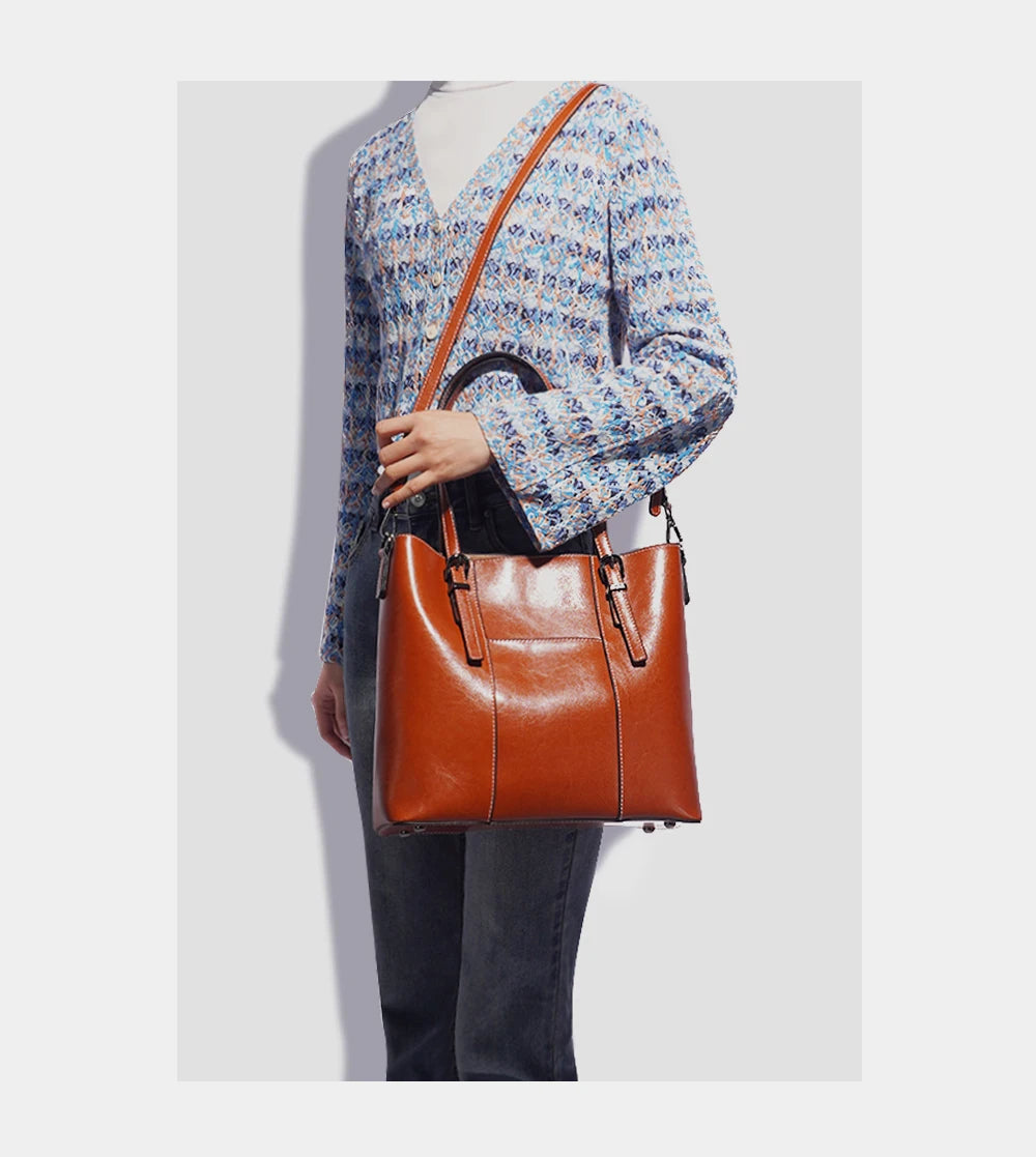 Sac cabas noir large capacité pour femme Bleu-Orange-Vert-Rouge-Beige-Noir-Marron-ShopGET® 