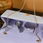 Pochette femme luxe de soirée Blanc-Dorée-Noir-Argent-ShopGET® 