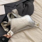 Sac banane en cuir argent femme