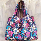Sac de courses waterproof Noir-Floral pourpre-Orange floral-ShopGET® 