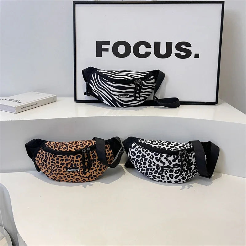 Sac banane léopard à bandoulière solide