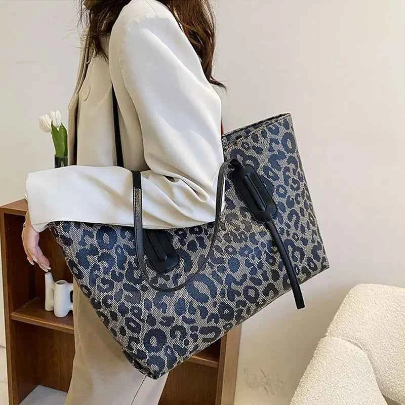 Sac cabas femme léopard Noir-Marron-ShopGET® 