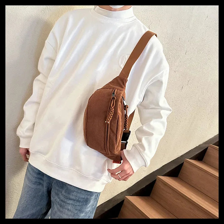 Sac banane marron pour homme