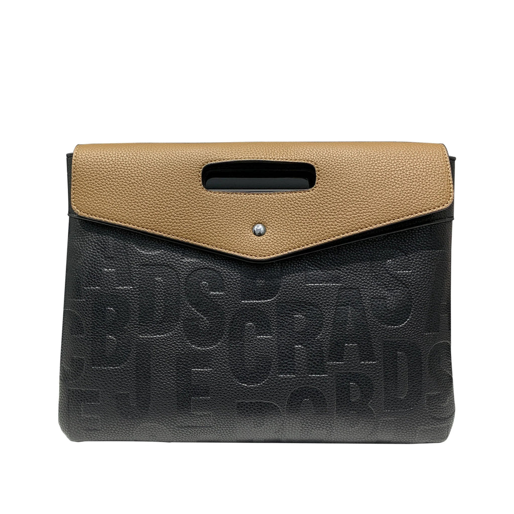 Grande pochette femme à bandoulière Marron-Noir-ShopGET® 