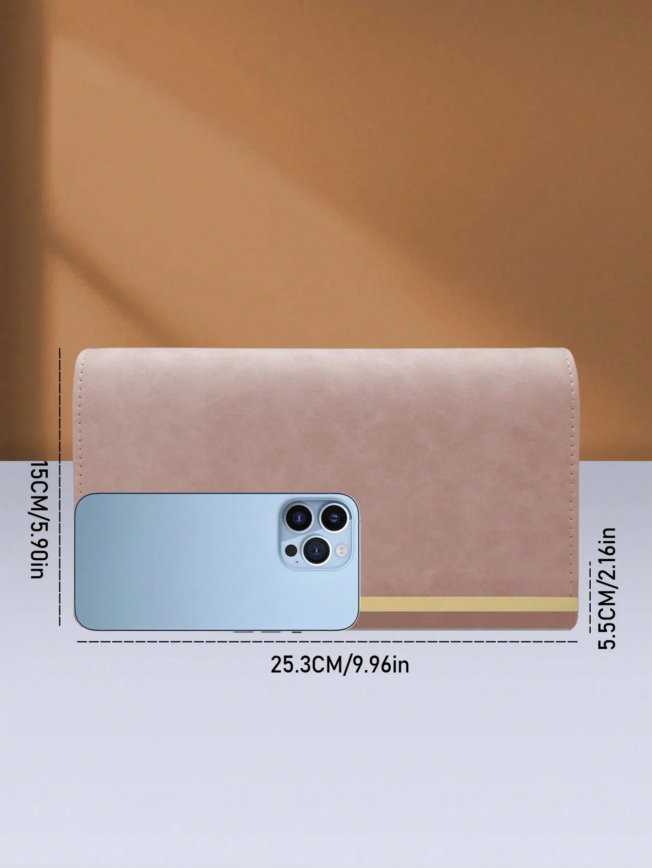 Portefeuille pochette femme de luxe Bleu-Apricot-Lotus-ShopGET® 