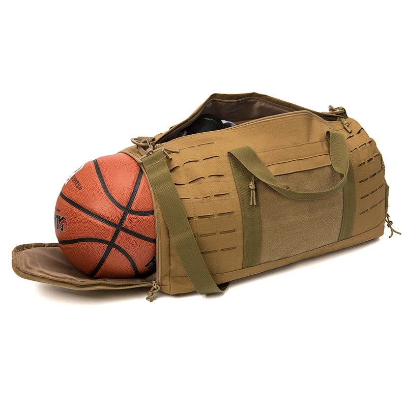 Sac weekend homme tactique Marron-Vert-Noir-ShopGET® 