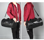 Sac polochon étanche en cuir Noir A-Noir B-Vert A-Noir Jaune-Vert B-ShopGET® 