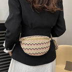 sac banane femme tendance tressé en paille