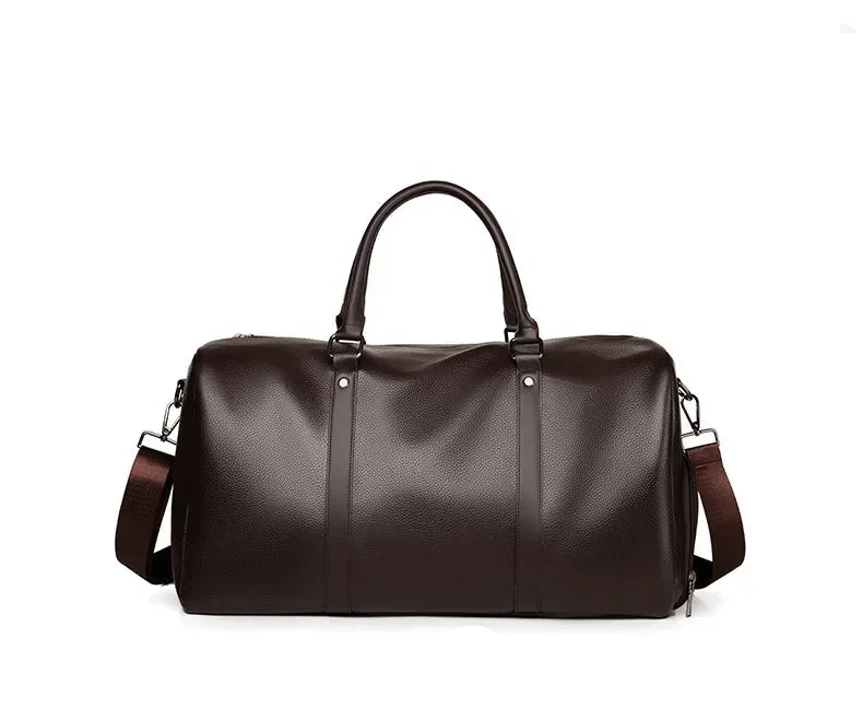 Sac weekend homme cuir marron Marron-Noir-ShopGET® 