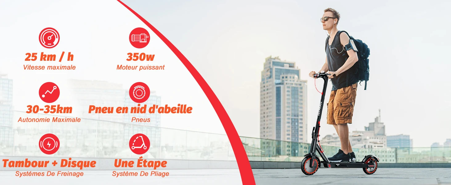 Trottinette électrique tout terrain  350W pliable 25 km/h