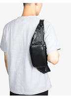 Sac banane en cuir noir