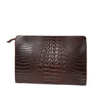Pochette homme de luxe en cuir Noir-Marron-ShopGET® 