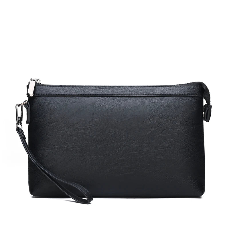 Pochette homme de luxe à fermeture éclaire Sombre / 19cm x 29cm x 3cm-Sombre / 17cm x 27cm x 3cm-ShopGET® 