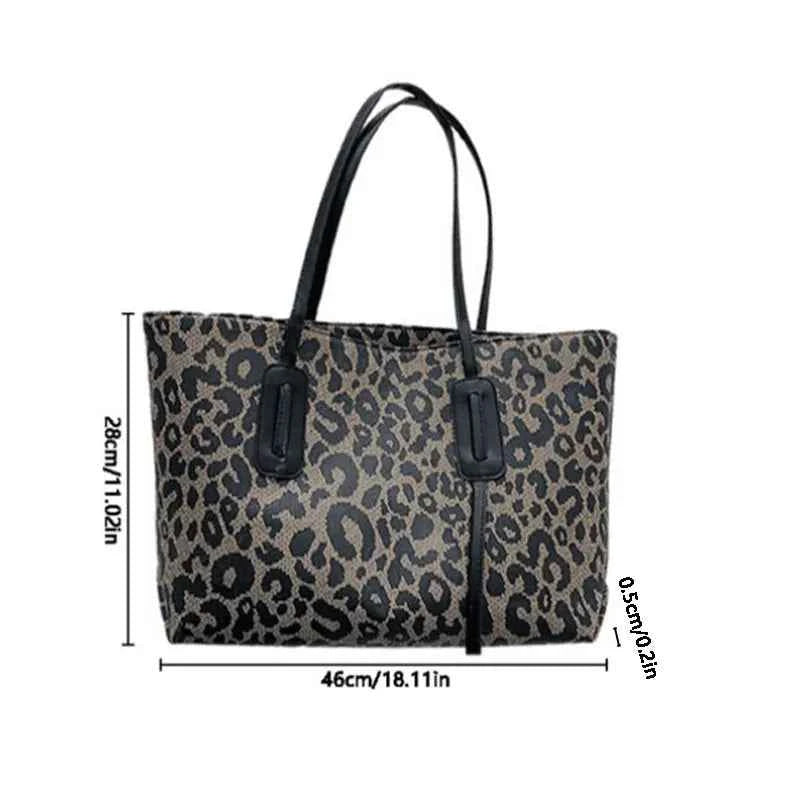 Sac cabas femme léopard Noir-Marron-ShopGET® 