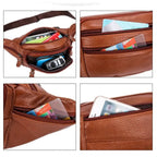 Sac banane en cuir authentique à large capacité