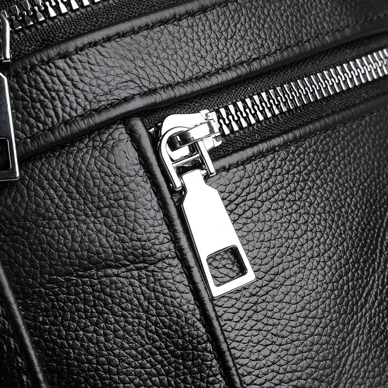 Sac banane cuir noir pour homme