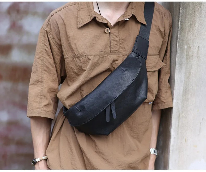 Sac banane imperméable en cuir pour homme - ShopGET®