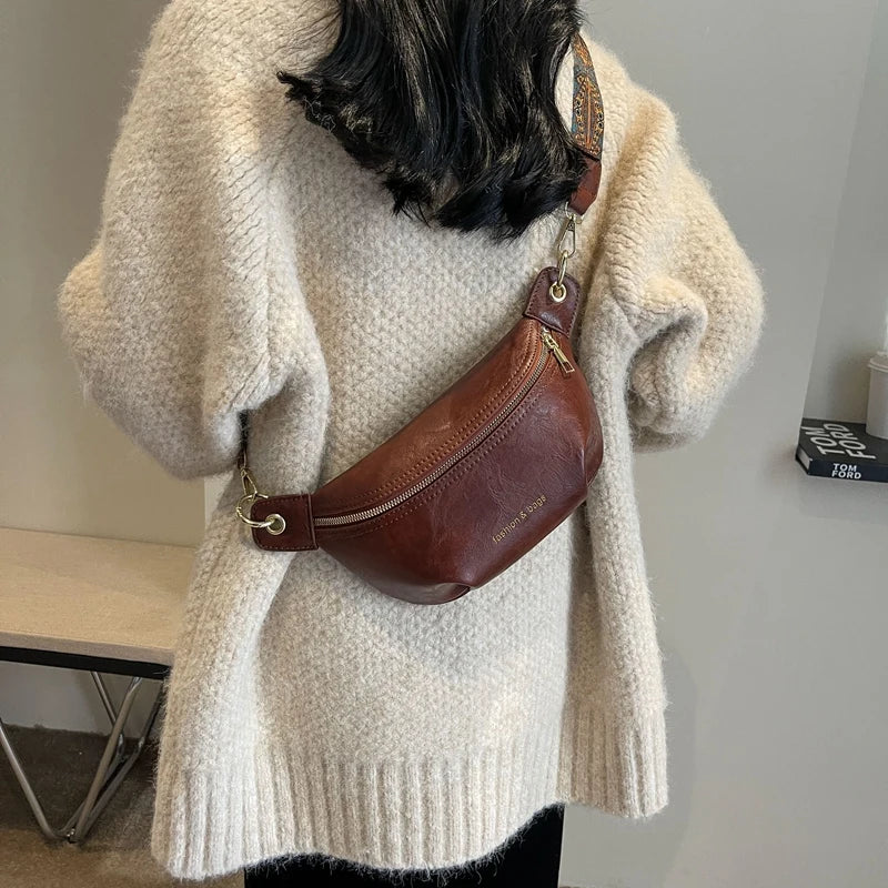 Sac banane en cuir artificiel femme