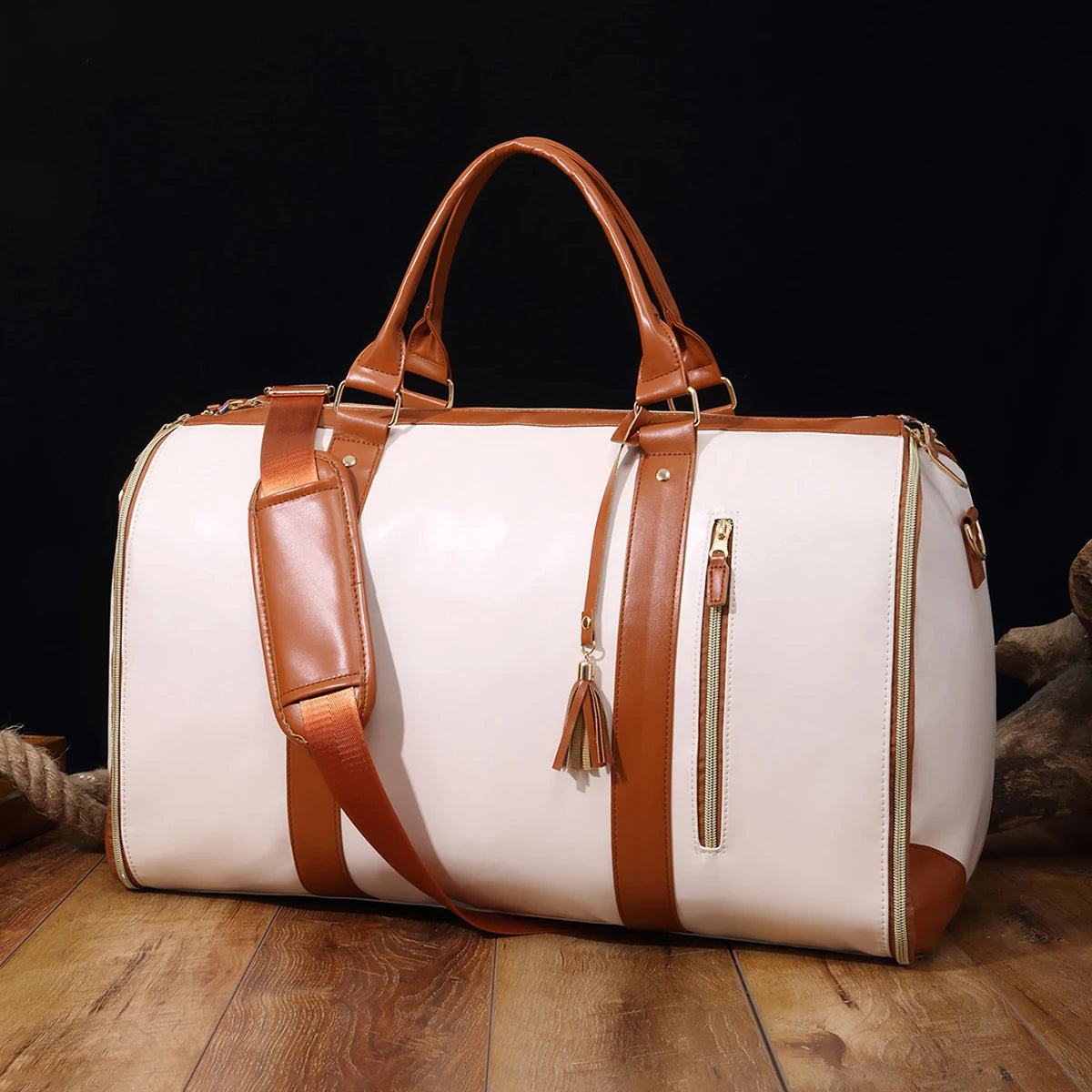 Sac weekend homme de luxe tendance Noir-Blanc-Rose-ShopGET® 