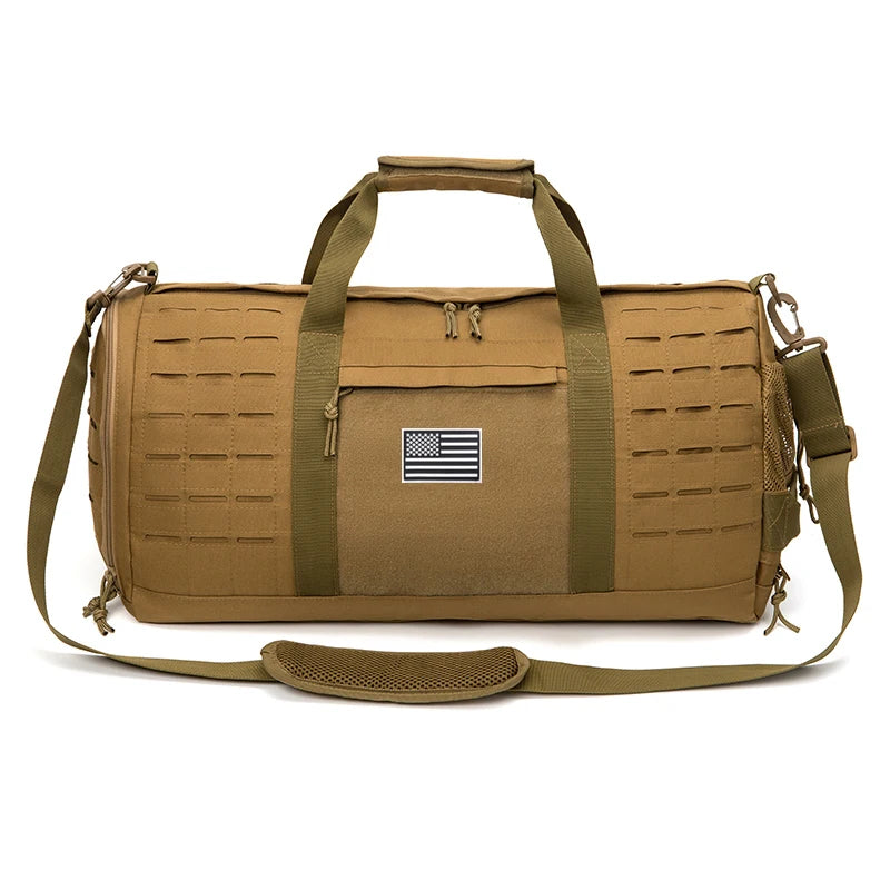 Sac weekend homme tactique Marron-Vert-Noir-ShopGET® 
