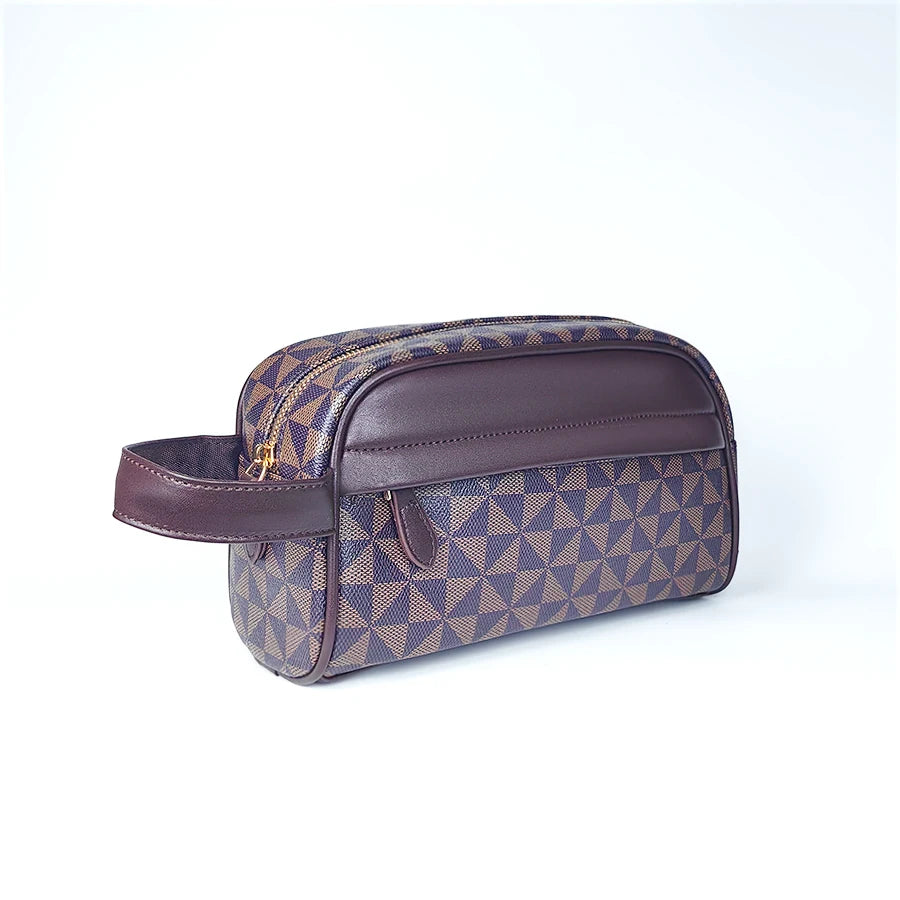 Sacoche pochette homme  en cuir Marron-Noir-ShopGET® 