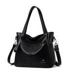 Sac cabas noir Genuine Leather à bandoulière Rouge-Jaune A-Gris-Vert-Bleu-Noir A-Jaune B-Kaki-Burgundy-Noir B-Jaune C-ShopGET® 