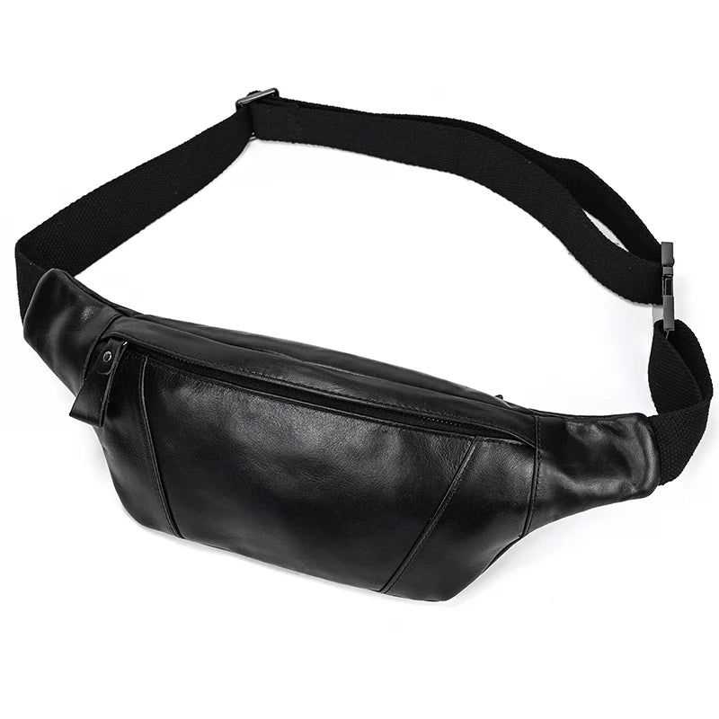 Sac banane en cuir solide pour homme
