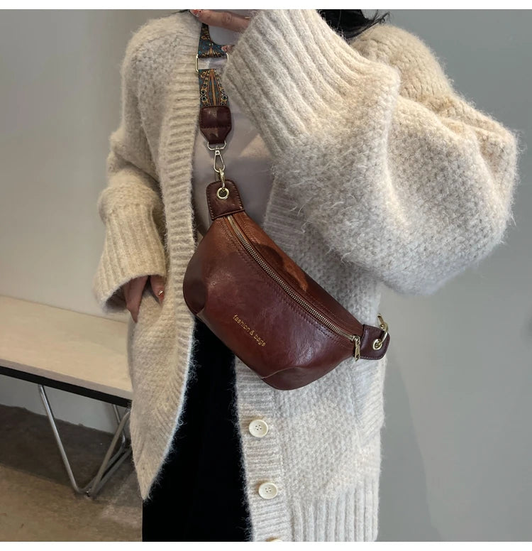 Sac banane en cuir artificiel femme