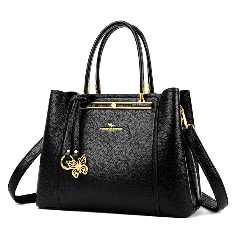 Sac cabas en cuir noir Rouge-Noir-Beige-Kaki-ShopGET® 