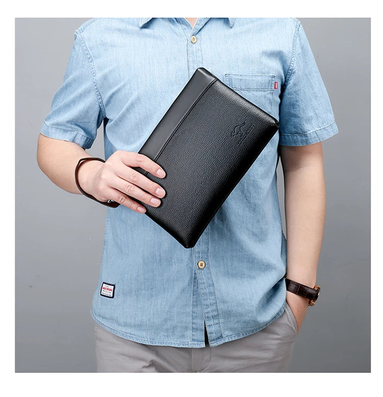 Pochette homme premium Noir / 26cmX16cmX2cm-Marron / 26cmX16cmX2cm-ShopGET® 