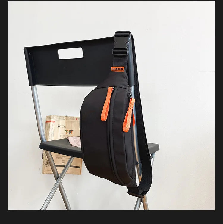 Sac banane blanc en tissu pour homme