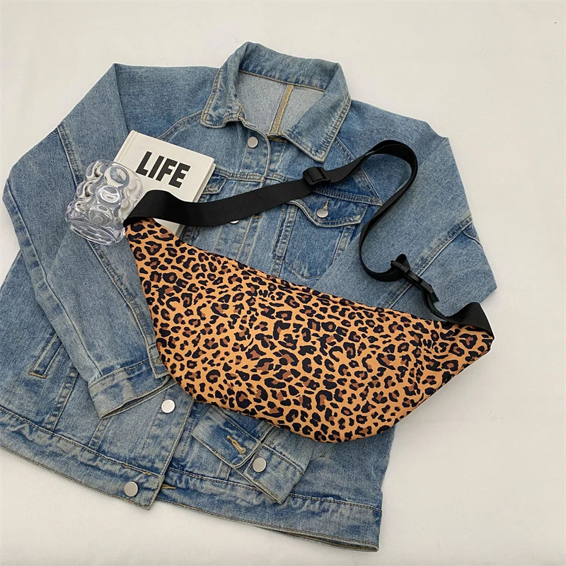 Sac banane léopard anti-vol en toile