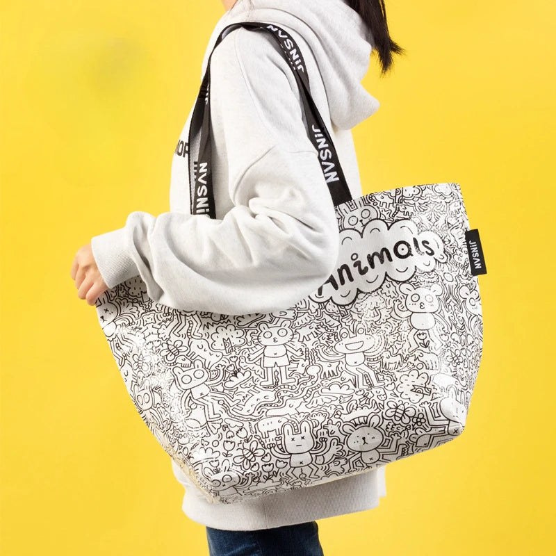 Sac de courses avec décore Caractères / 2PCS-Caractères / 1PC-Rainbow / 1PC-Caractères / 3PCS-Animal Graffiti / 1PC-Good Time / 3PCS-Animal Graffiti / 3PCS-Animal Graffiti / 2PCS-Good Time / 2PCS-Good Time / 1PC-Rainbow / 3PCS-Rainbow / 2PCS-ShopGET® 