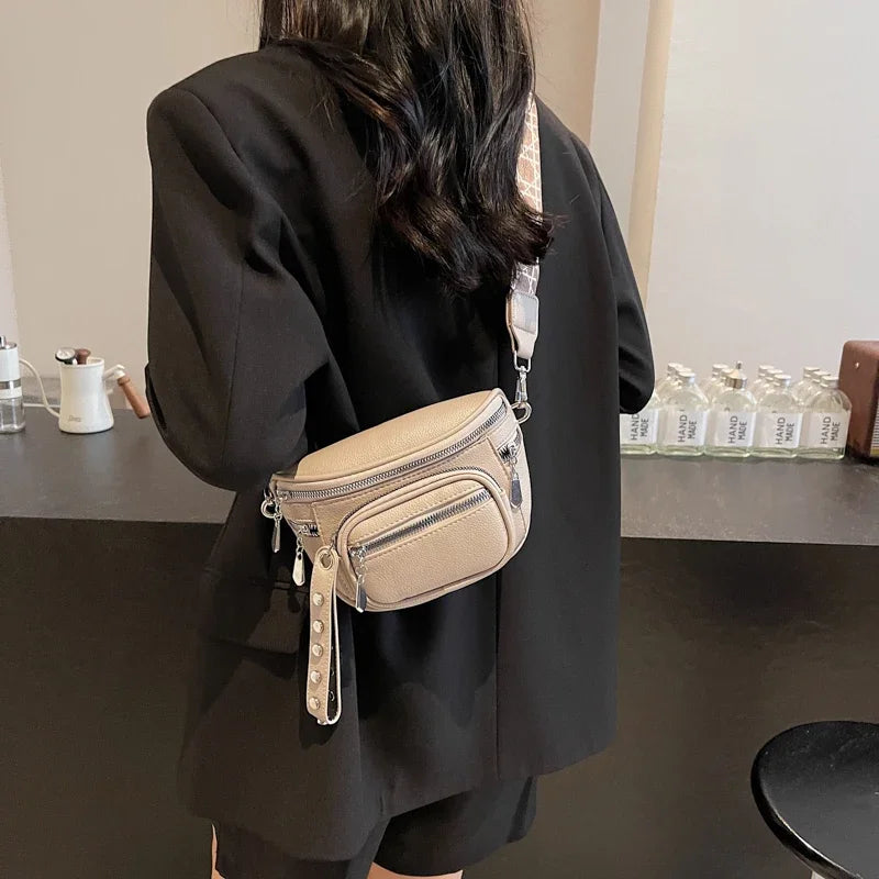 Petit sac banane cuir souple femme